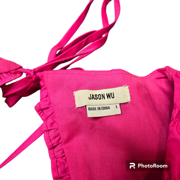 Jason Wu Hot Pink Cutout Open Back Midi Dress - Picture 4 of 8